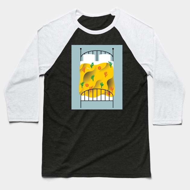 Desert bed Baseball T-Shirt by Neil Webb | Illustrator